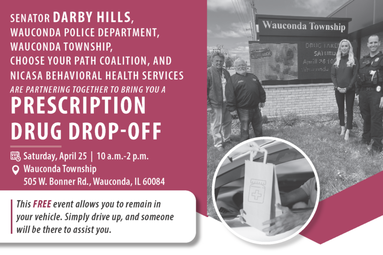 prescription drug drop-off b&w poster