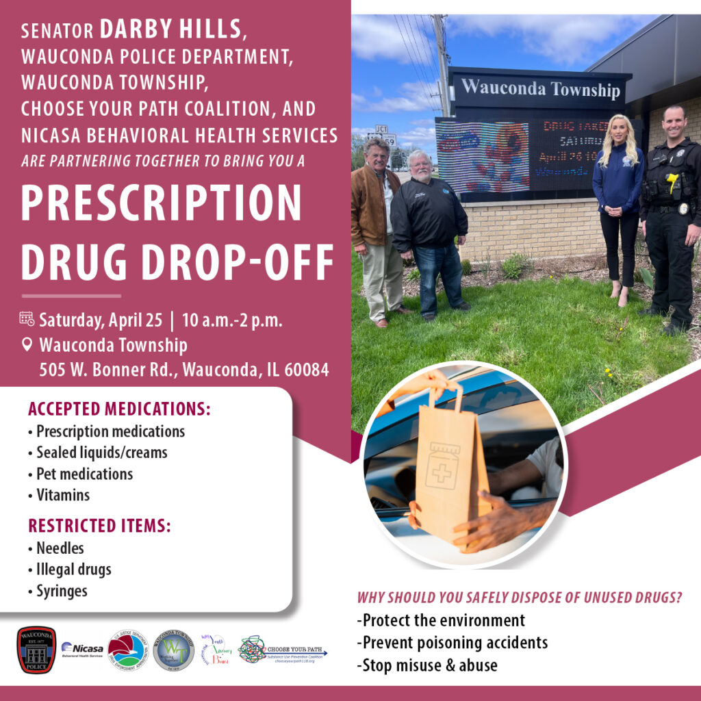 prescription drug drop-off pink poster