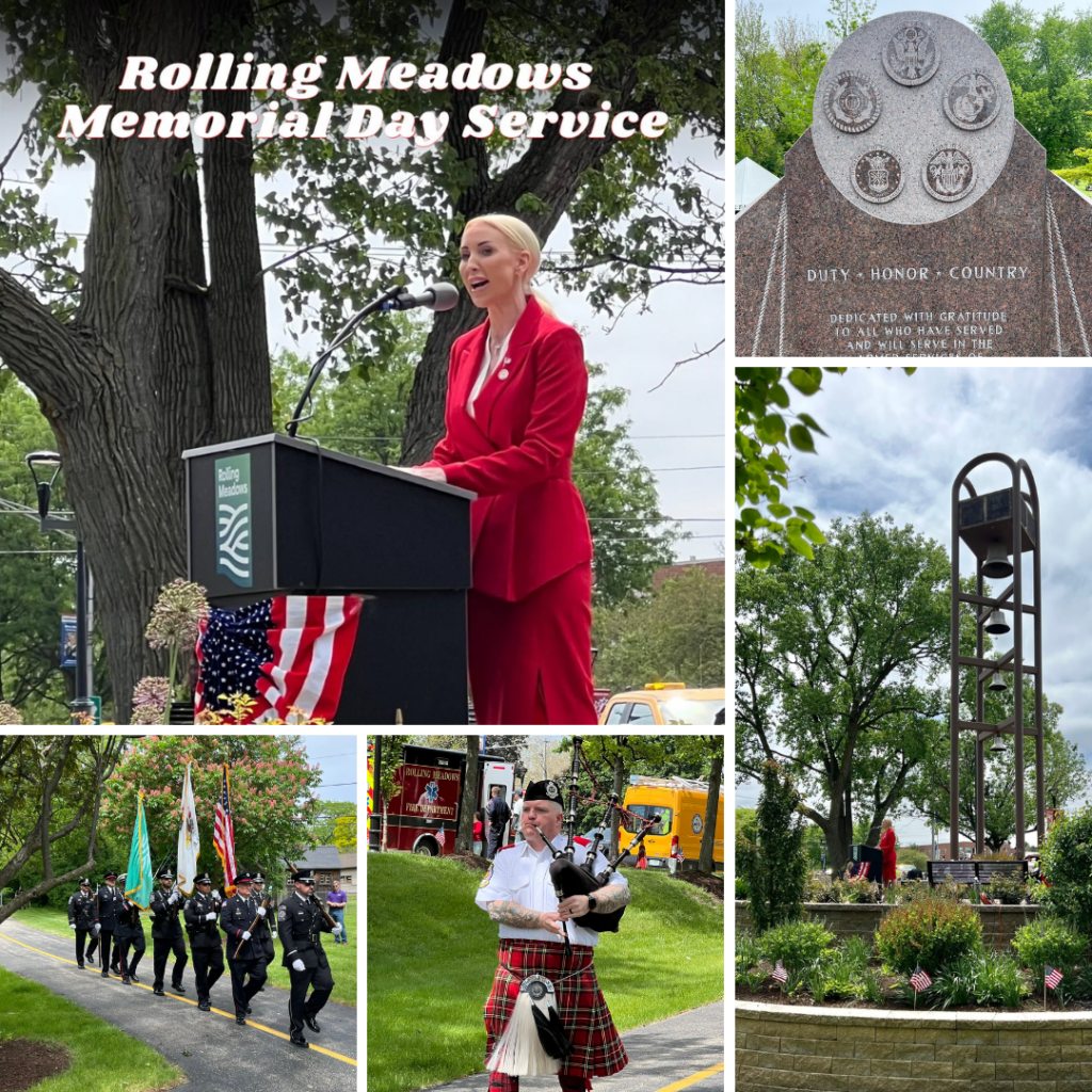 Hills speaking at City of Rolling Meadows Memorial Day Service