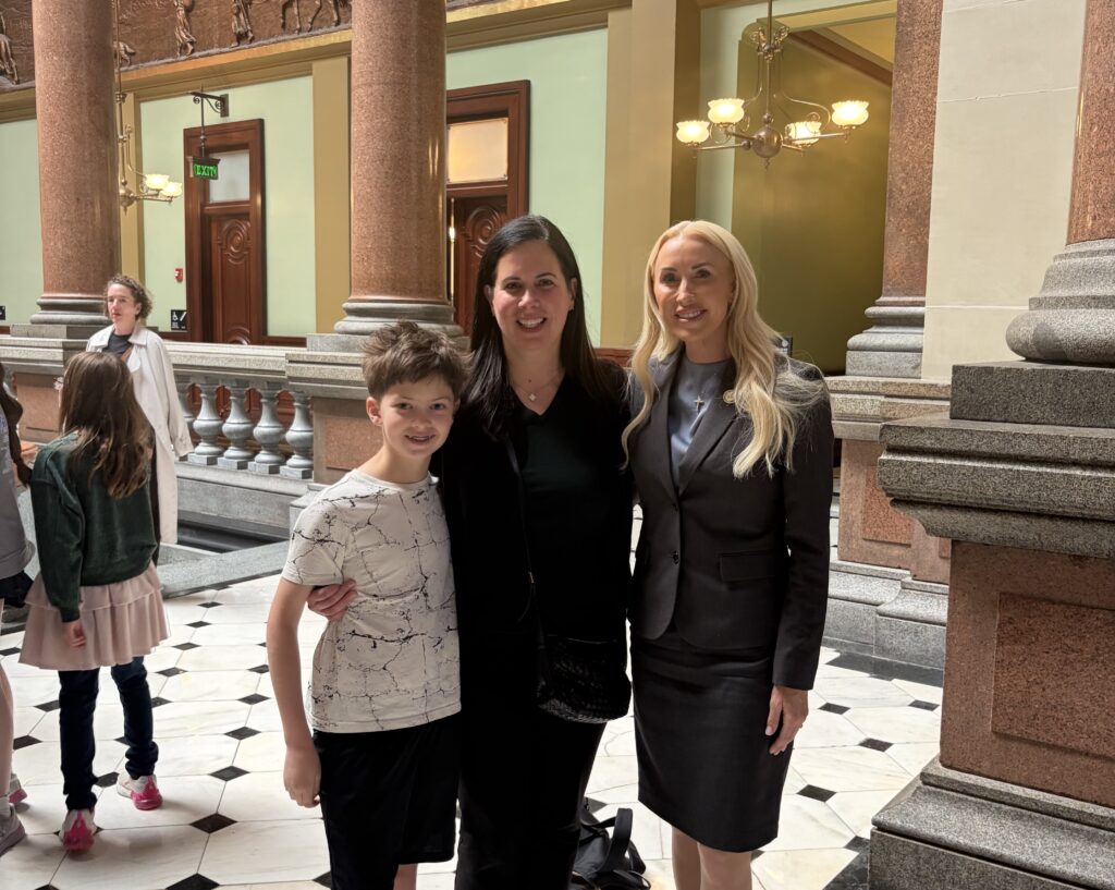Hills pictured with friend in the Capitol.